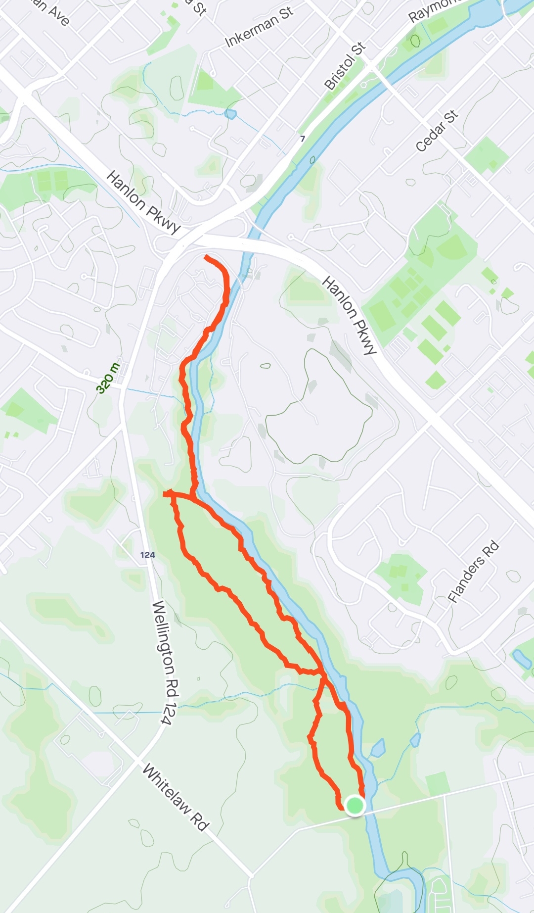 Speed River Trail 7KM Hike Map