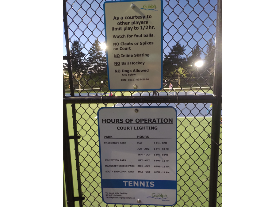 Exhibition Park Tennis Court Rules